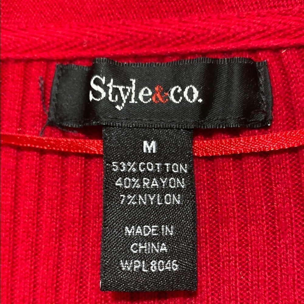 Crimson Red Medium Open-Front Draped Cardigan with Shawl Collar Asymmetrical - Picture 4 of 9